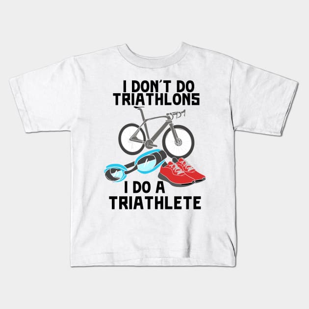 Triathlon Triathlete Kids T-Shirt by Shiva121